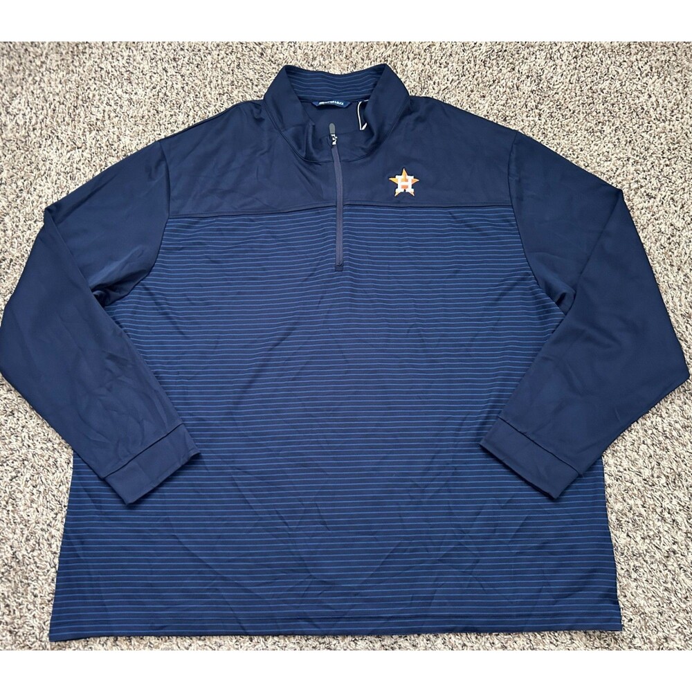 Houston Astros 1/4 Zip Pullover Mens 4XB Blue Performance Cutter & Buck NEW